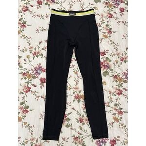 Savage X Fenty Black Compression Leggings Neon Waistband Size S